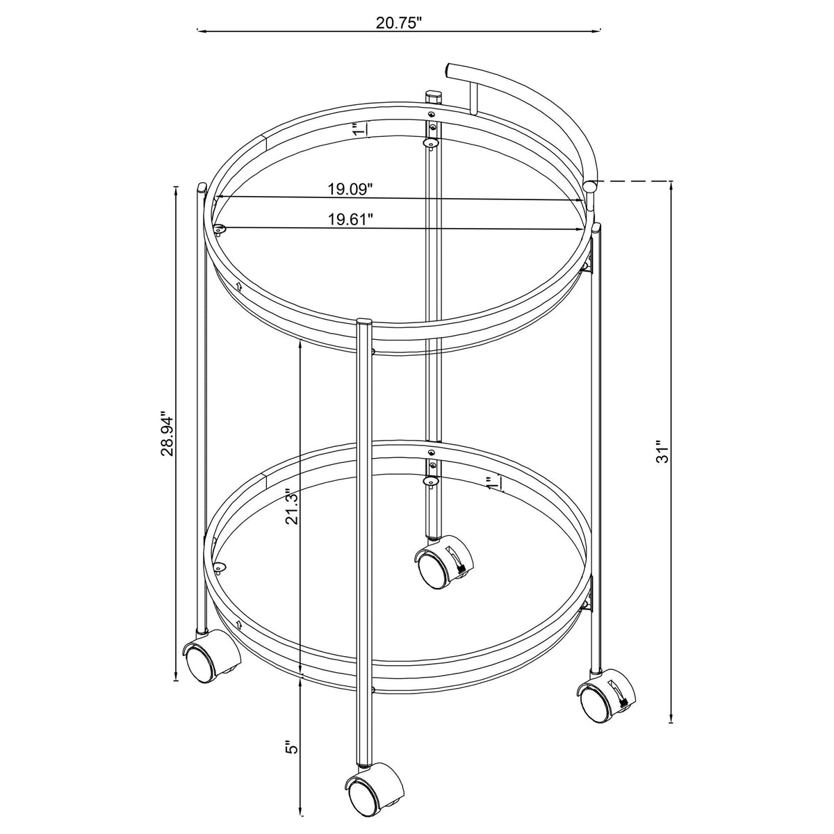 Osborne - Bar Cart - Chrome