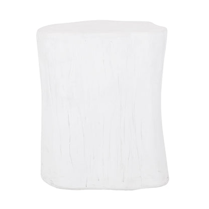 Outdoor, Lightweight Concrete Side Table - Antique White