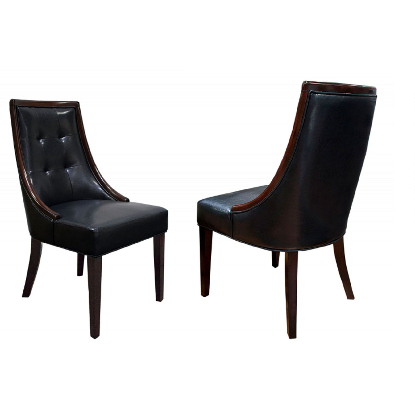 Clair - Tufted Dining Room Side Chair (Set of 2) - Dark Coffee / Black