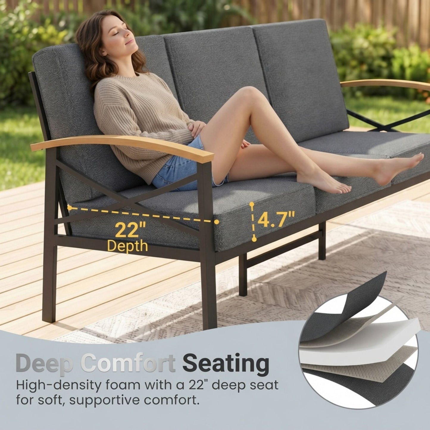 Outdoor Loveseat With Washable Cushions