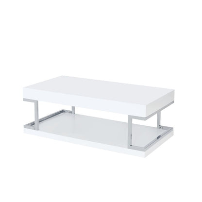 Aspers Coffee Table - White High Gloss & Chrome