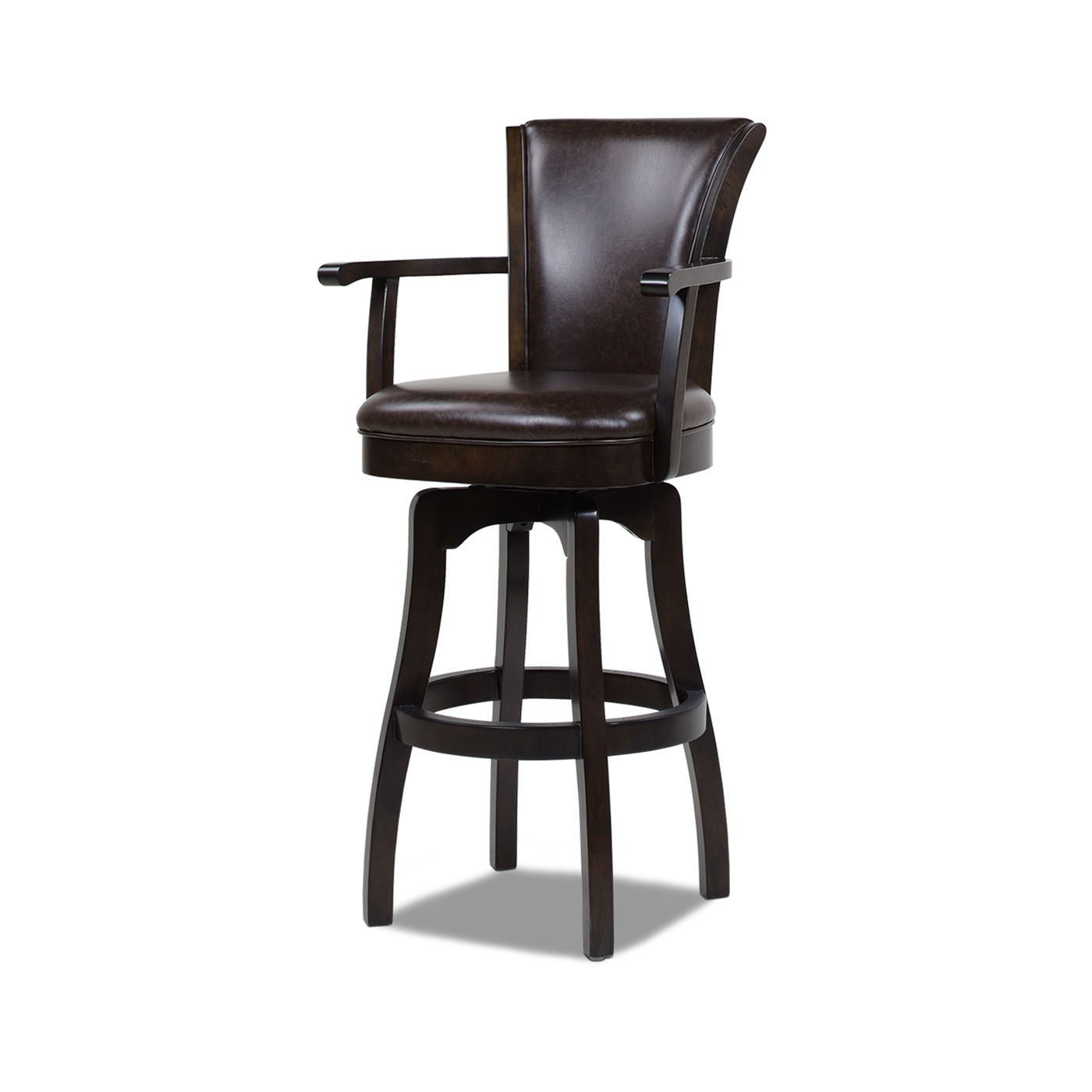 Williams - Swivel Bar Stool With Armrests - Vintage Brown