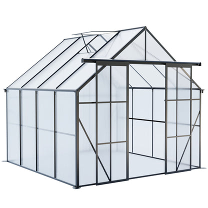 Double Door Polycarbonate house Raised Base And Anchor Aluminum Heavy Duty Walk In houses For Outdoor Backyard In All Season