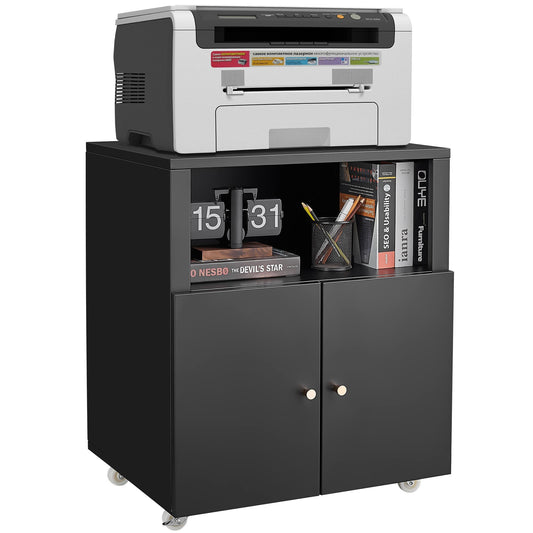 Home Office Printer Stand With Wheels And File Cabinet