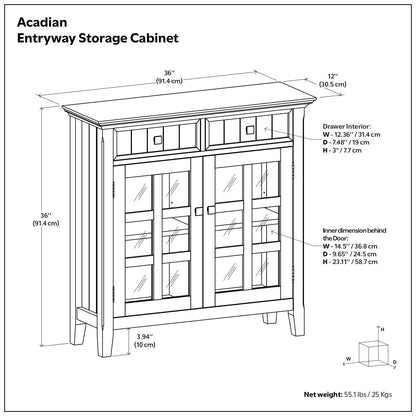 Acadian - Handcrafted Entryway Storage Cabinet