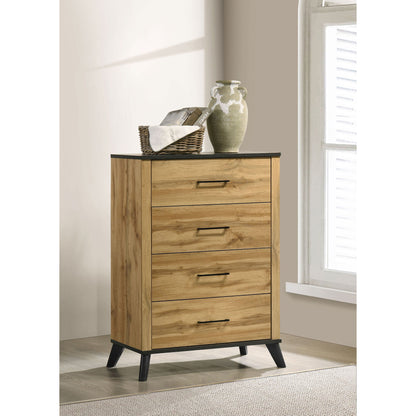 Georgina - 4 Drawer Bedroom Chest - Natural Wood