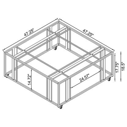 Square Coffee Table - Brushed Brass