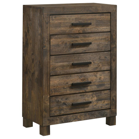 Woodmont - 5-Drawer Bedroom Chest - Rustic Golden Brown