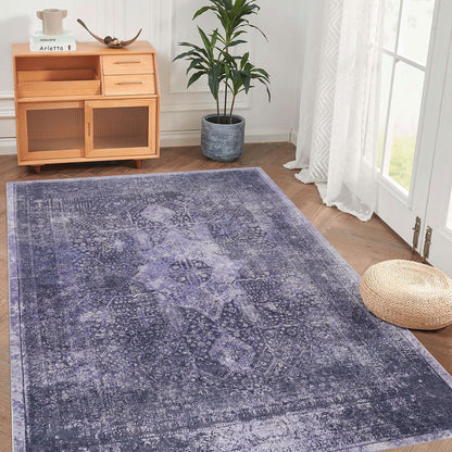 Maval - 8' X 10' Washable Area Rug - Anthracite