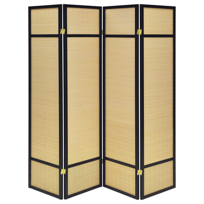 Pearce - 4-Panel Bamboo Room Divider Folding Screen - Natural