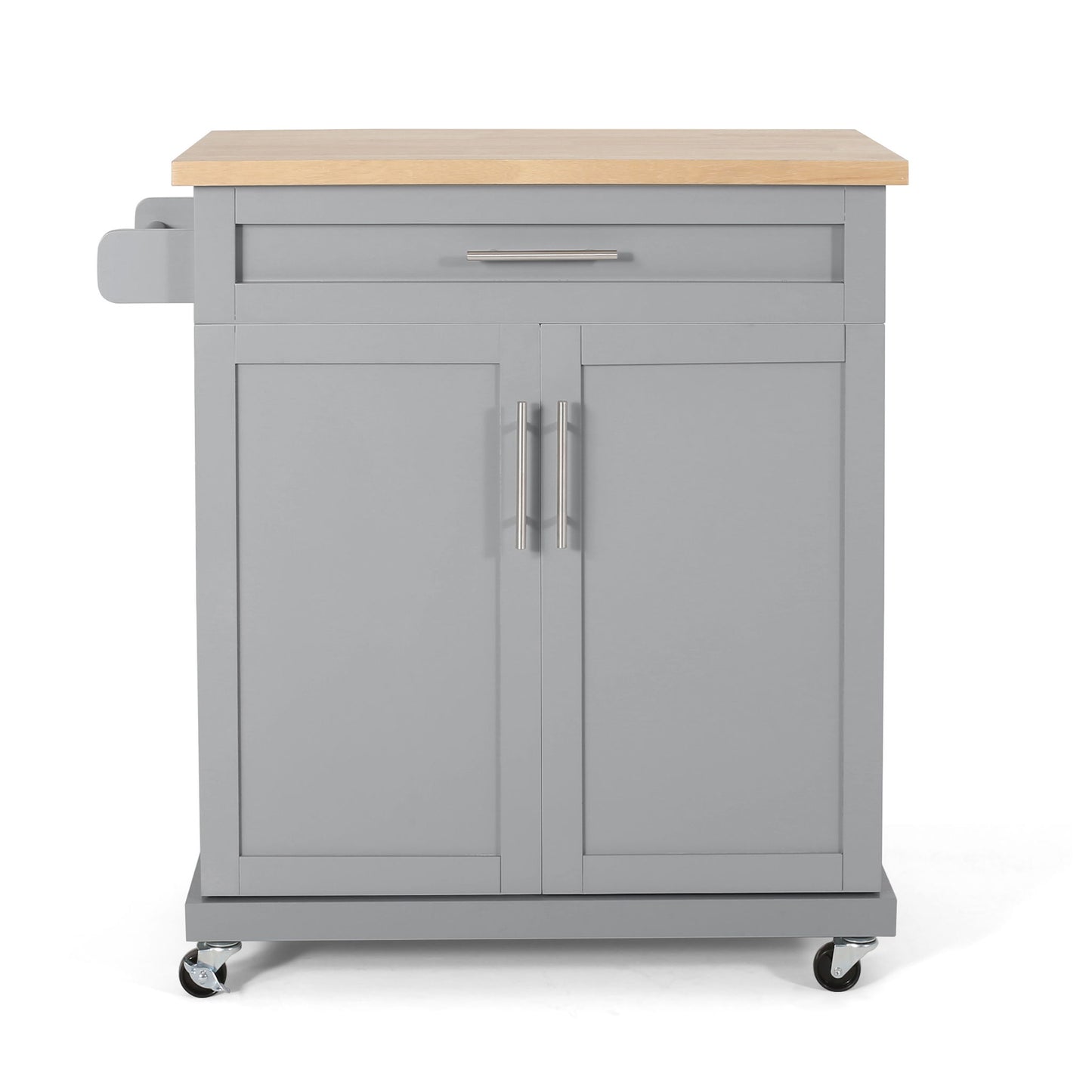 Negley - Contemporary Kitchen Cart With Wheels - Gray