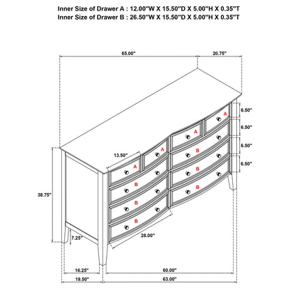 Talia - 10 Drawer Dresser Cabinet - White