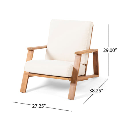 Outdoor Club Chair, Patio Lounge Chair With Removable Cushion