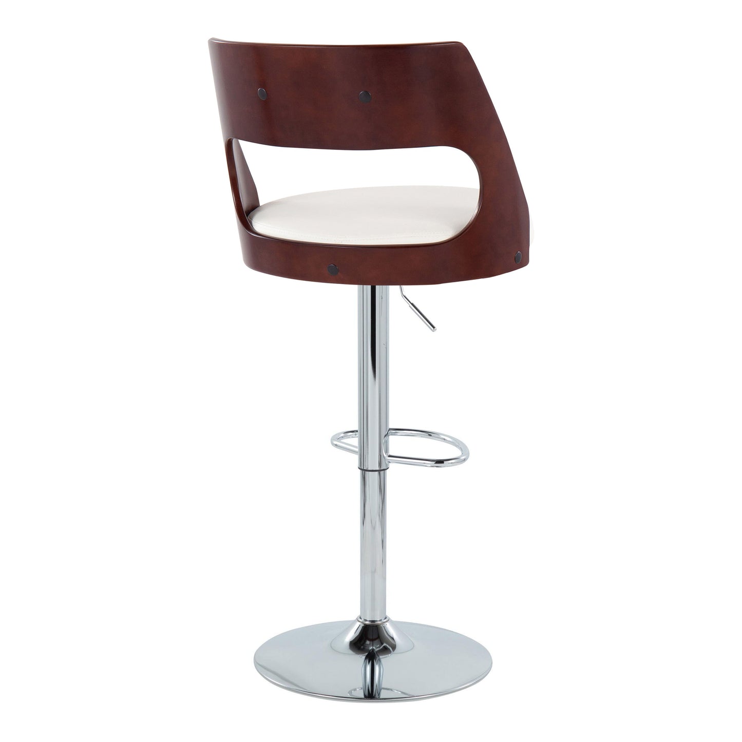 Cecina - Mid-Century Modern Adjustable Height Barstool Wth Swivel And Oval Footrest (Set of 2)