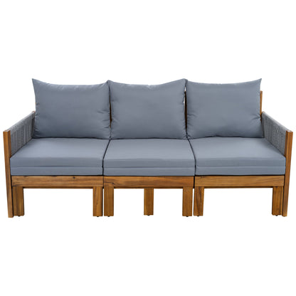 Outdoor Daybed, Patio Sofa Bed, 3 Seat Convertible Sunbed