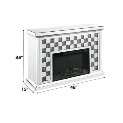 Noralie - Fireplace - Faux Diamonds & Mirrored
