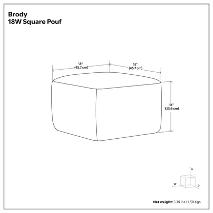 Brody - Square Top Stitched Pouf - Black