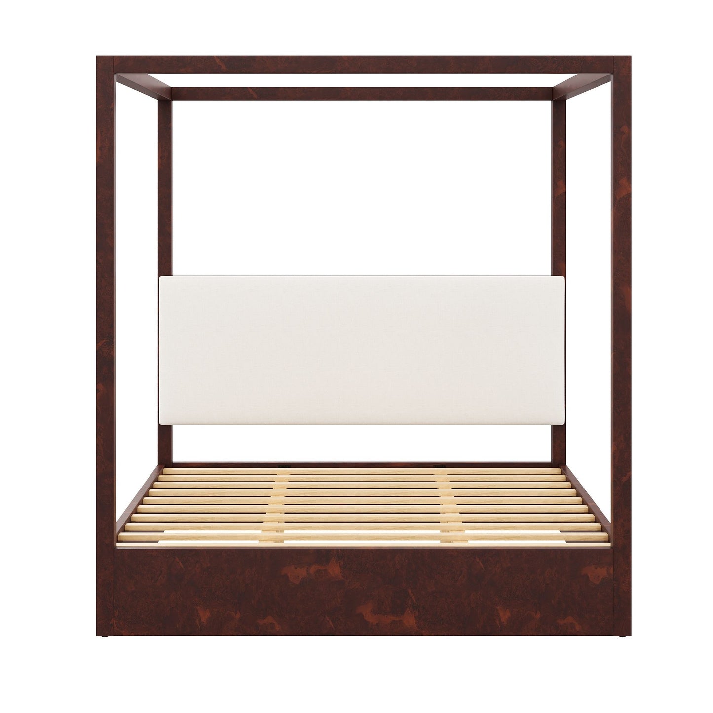 Canopy Platform Bed With Upholstered Headboard