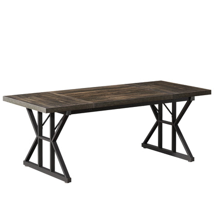 Rectangular Dining Table With X Trestle Metal Legs