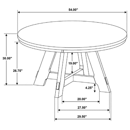 Kent - Round Dining Table - Brown Oak