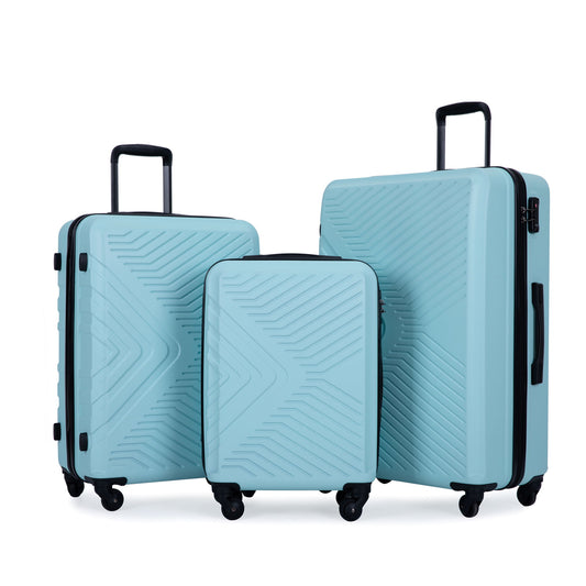 3 Piece Luggage Sets Lightweight Suitcase With Two Hooks, Spinner Wheels, Tsa Lock, Durable Hard Shell