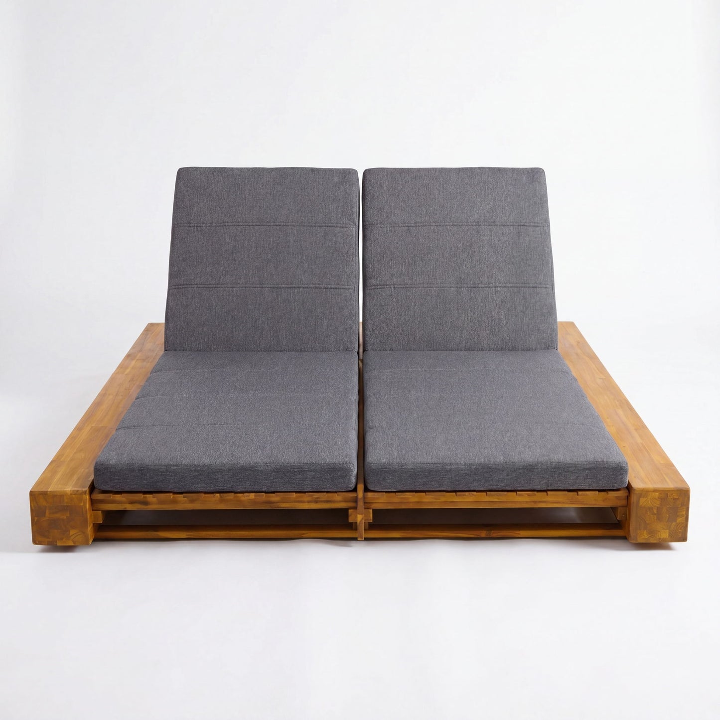 Outdoor Chaise Lounge With Cushions, Adjustable Backrest