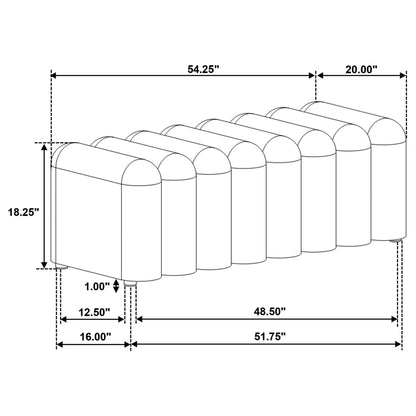 Modern Upholstered Tufted Accent Bench & Round Legs