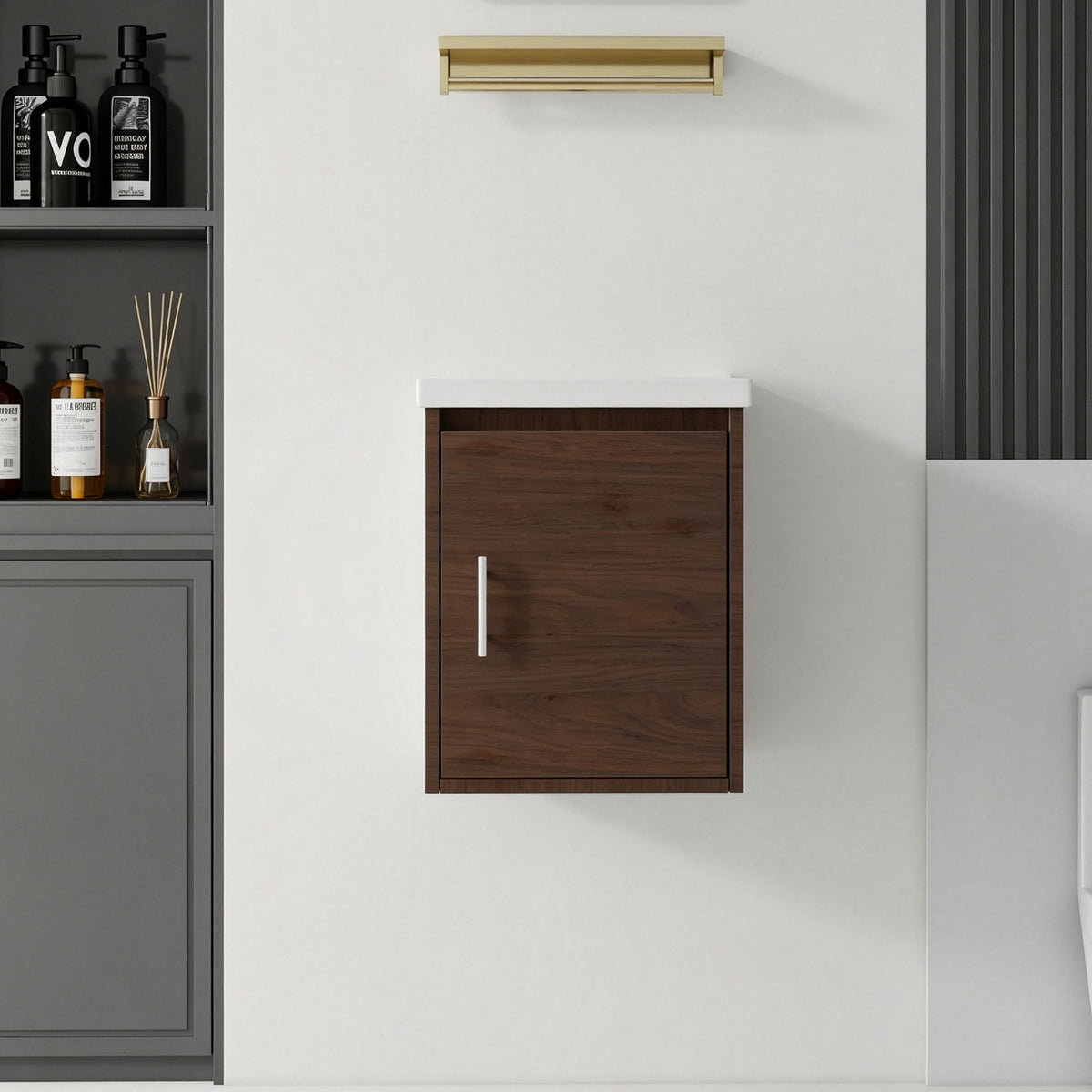 Floating Bathroom Vanity Combo, Wall Mounted Cabinet With Sink & Soft Close Doors For Small Bathrooms