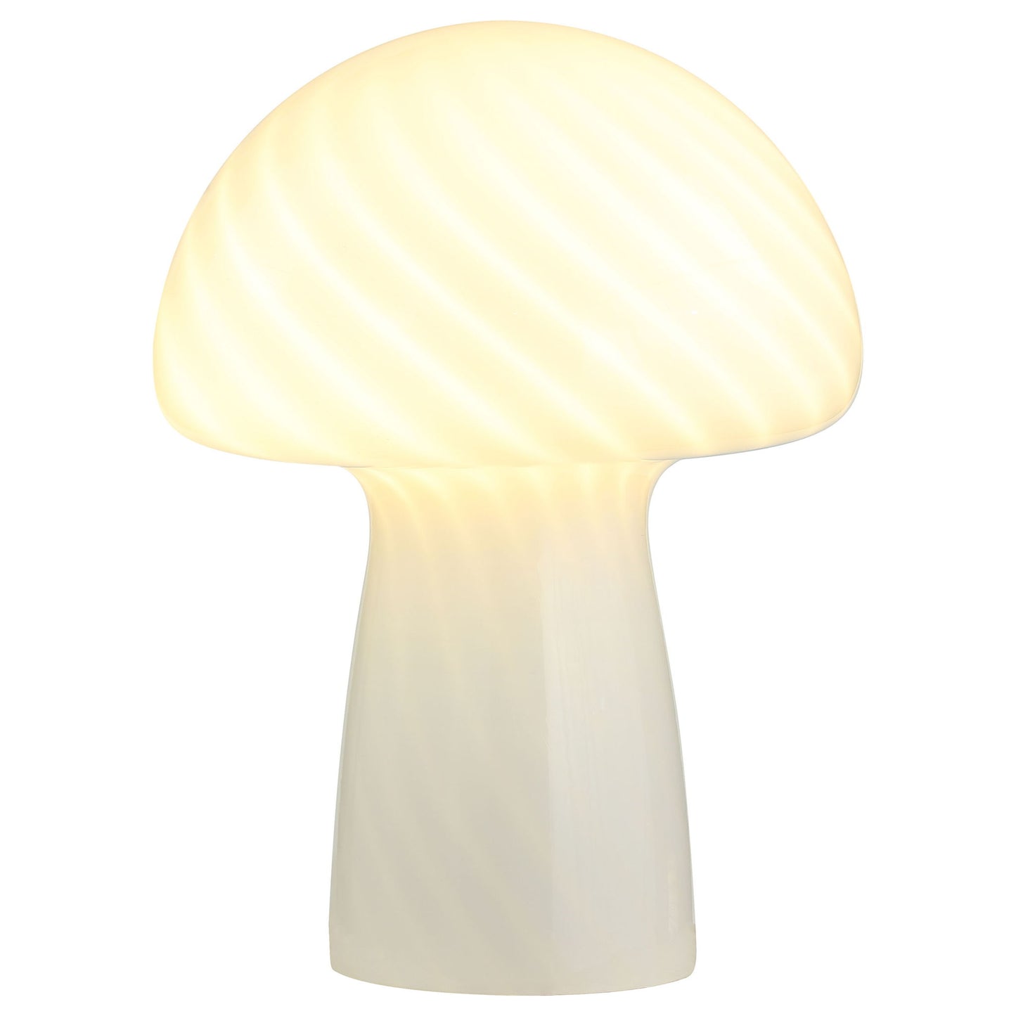 Jonah - Mushroom Shaped Glass Table Lamp - White