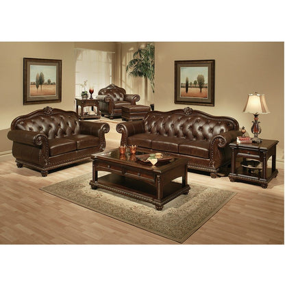 Anondale - Chair - Espresso Top Grain Leather Match & Cherry