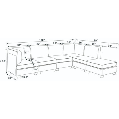 Upholstered Modular Sectional - Black