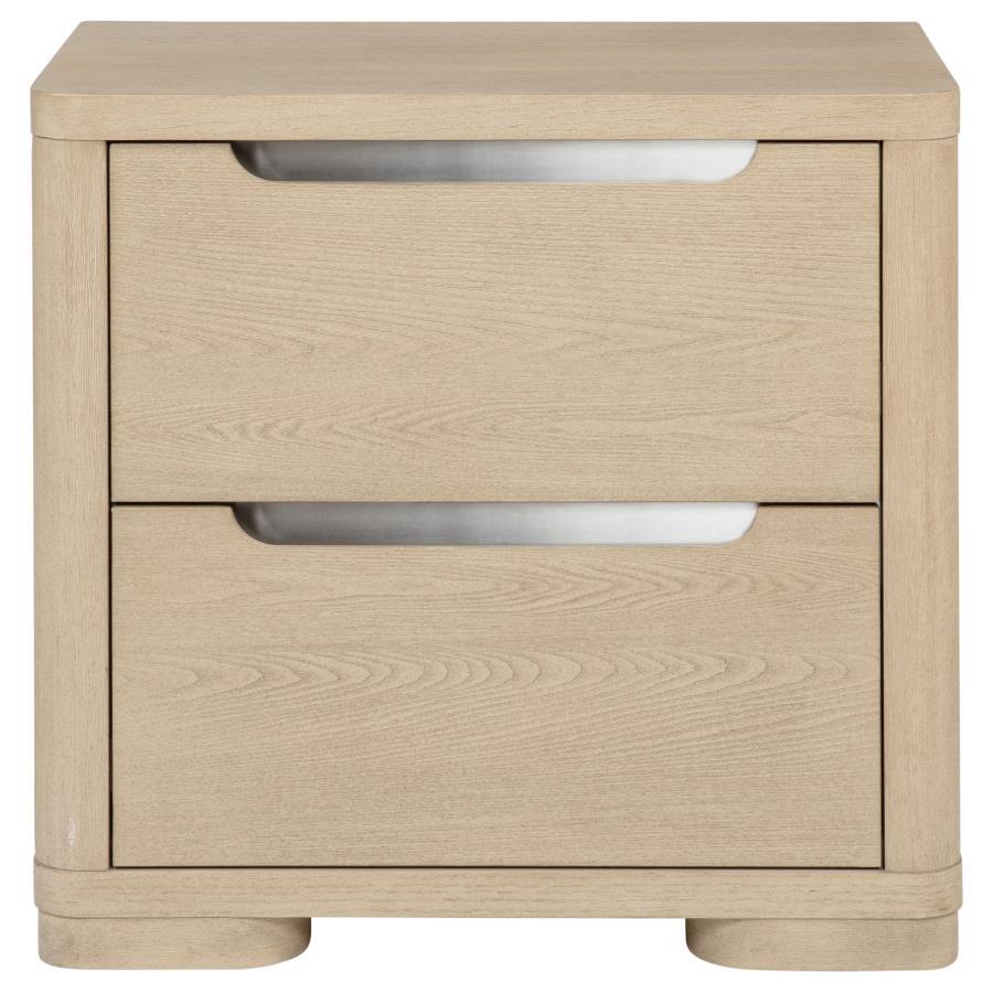 Ladera - 2-Drawer Nightstand Bedside Table - Light Elm
