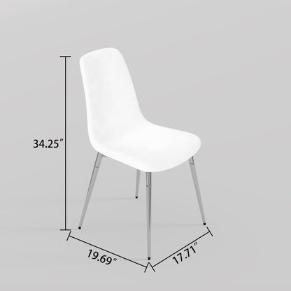 Dining Chairs, Upholstered Armless Accent Chairs, Classical Appearance And Metal Legs (Set of 4)