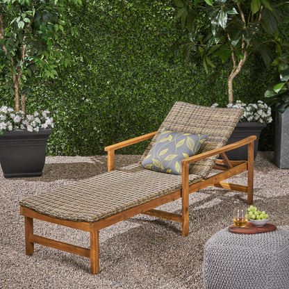 Hampton - Outdoor Chaise Lounge With Adjustable Backrest - Natural
