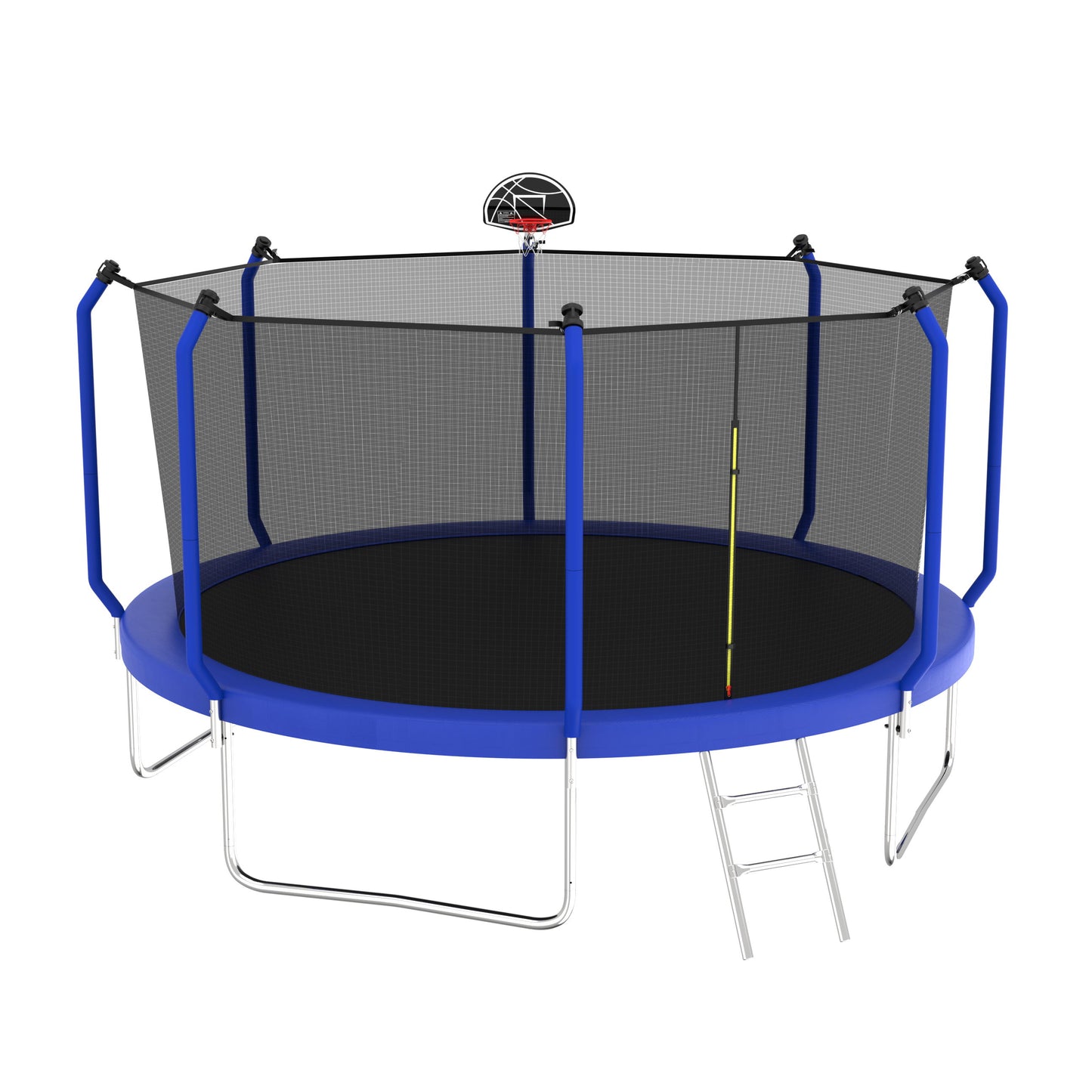 Trampoline With Basketball Hoop, Astm Approved Reinforced Type Outdoor Trampoline With Enclosure Net