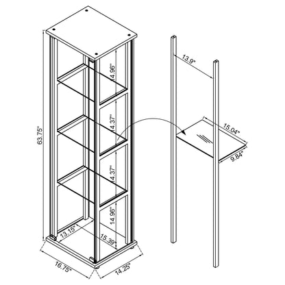 Serena - 4 Shelf Curio Cabinet - Black