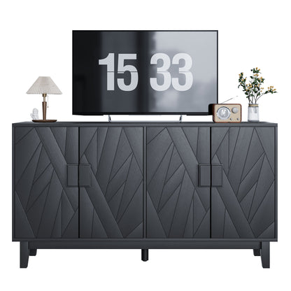 Modern Style Buffet Cabinet, Storage Side Cabinet Buffet Cabinet, Medieval Modern Multifunctional Decorative Cabinet Suitable For Living Room, Dining Room, Entrance, Corridor, Kitchen - Black