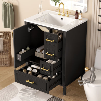 Traditional Bathroom Vanity Set With Soft Close Doors