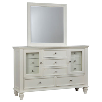 Dennis - 11 Drawer Dresser With Mirror - Cream White