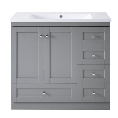 Shaker Free Standing Bathroom Vanity Cabinet With Sink, Soft Close Drawers, Soft Close Doors