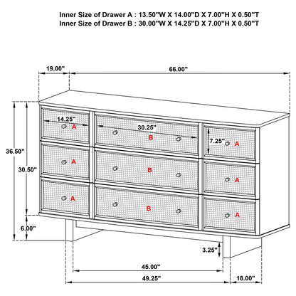 Kimpton - 9 Drawer Dresser Cabinet - Beige