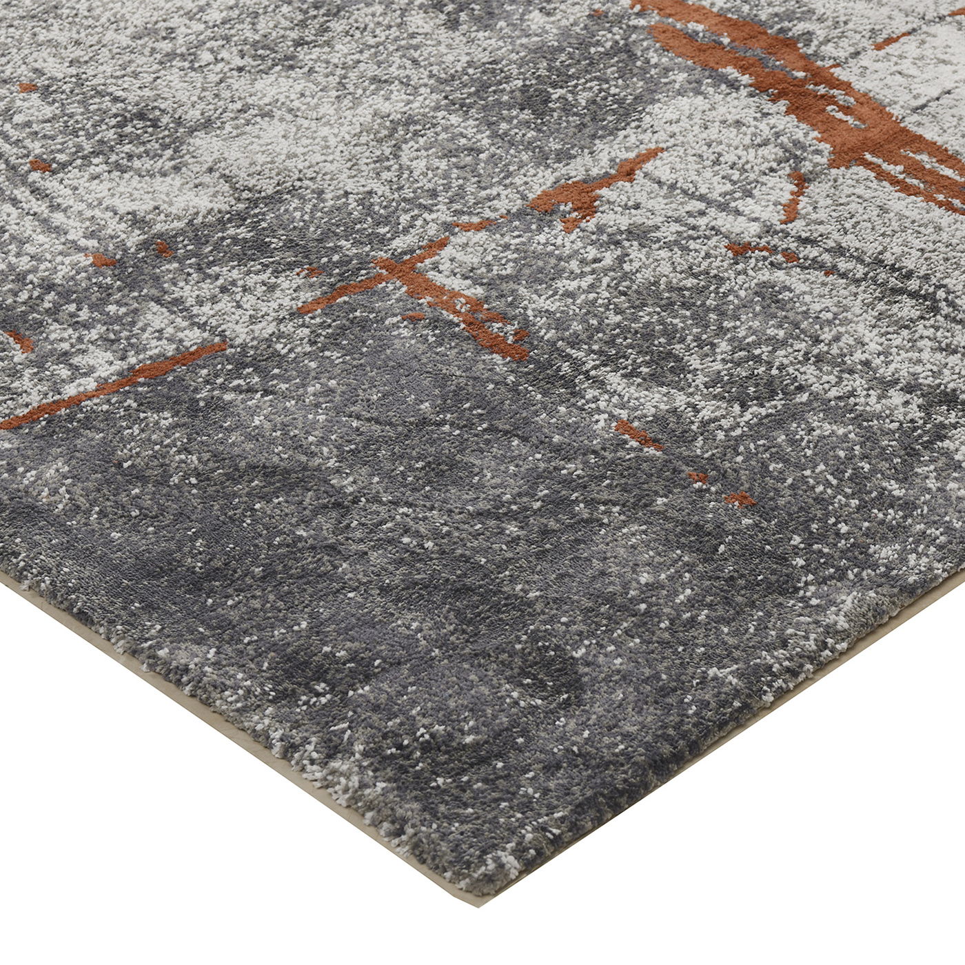 Quarry - 5.25' X 6.5' Abstract Area Rug - Gray / Orange