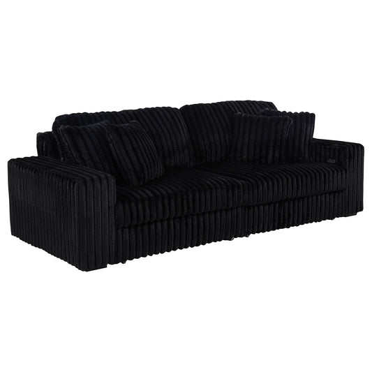 Clifford - Upholstered Dual Power Chaise Sofa - Black
