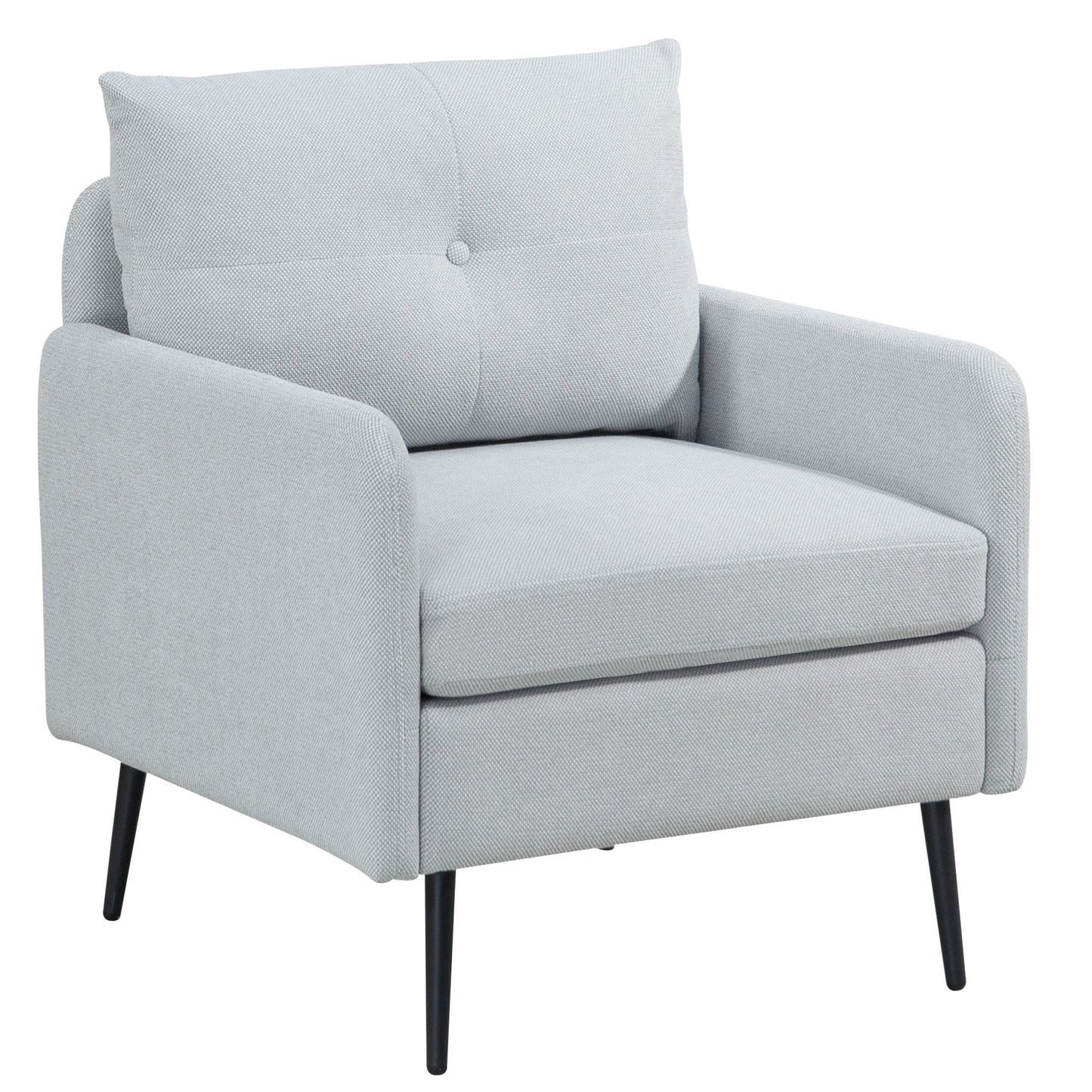Contemporary Accent Chair With Metal Legs, Comfy Chenille Fabric Armchair