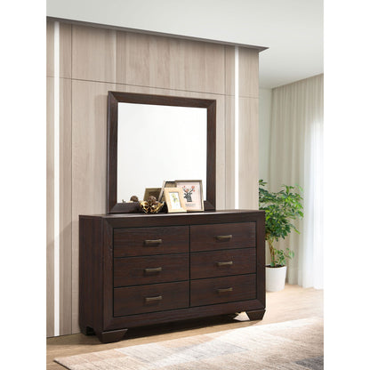 Holmgren - 6 Drawer Dresser With Mirror - Dark Coffee