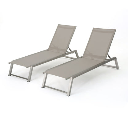 Myers - Modern Chaise Lounge Set With Adjustable Mesh Back