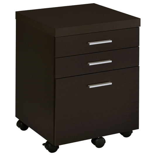 3 Drawer File Cabinetб Compact Office Storage For Home - Brown