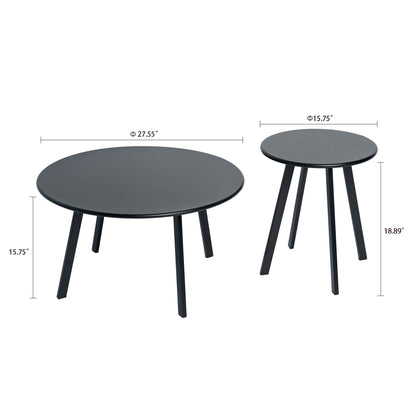 Round Nesting Coffee Table (Set of 2) - Black