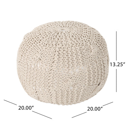 Bordeaux - Knitted Round Pouf