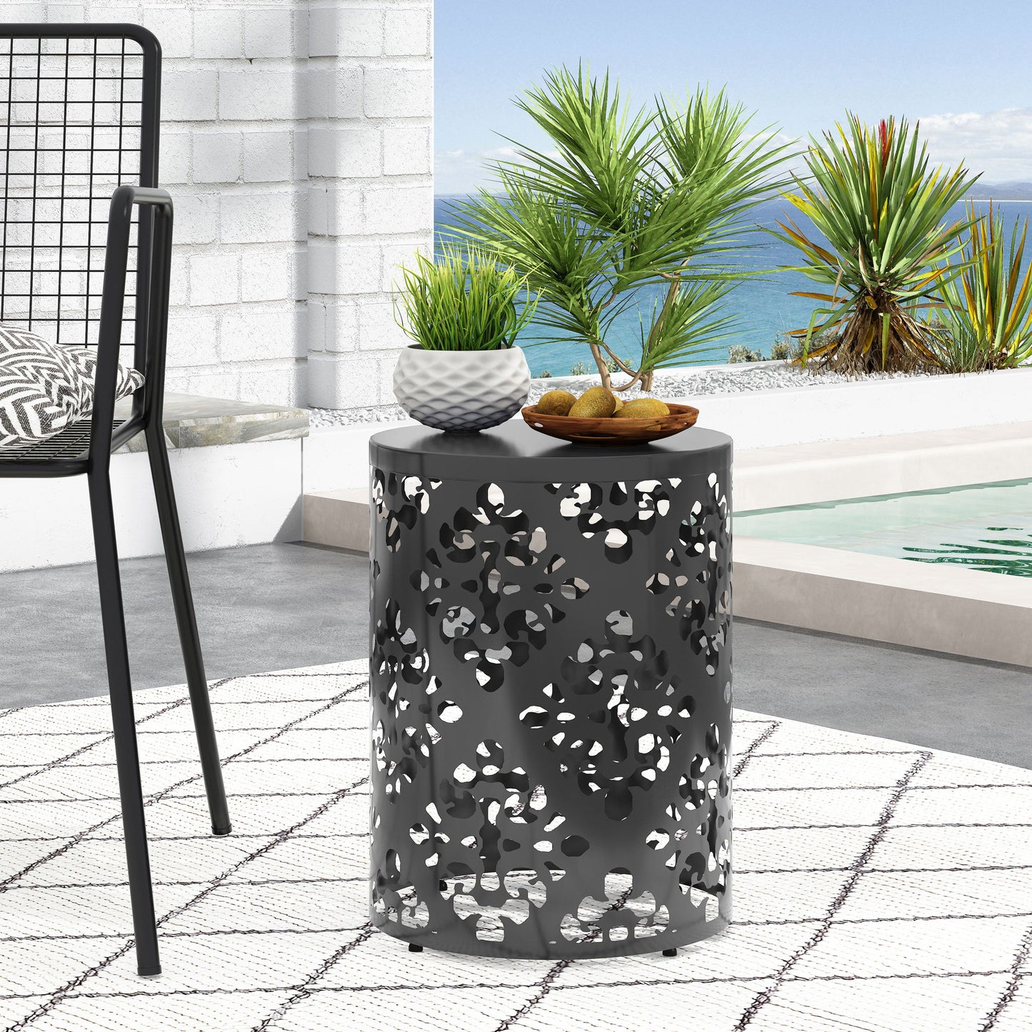 Outdoor Metal Modern Design End Table